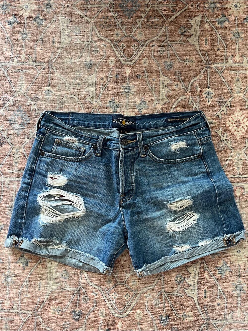 Lucky Brand Distressed Blue Denim Cutoff Shorts